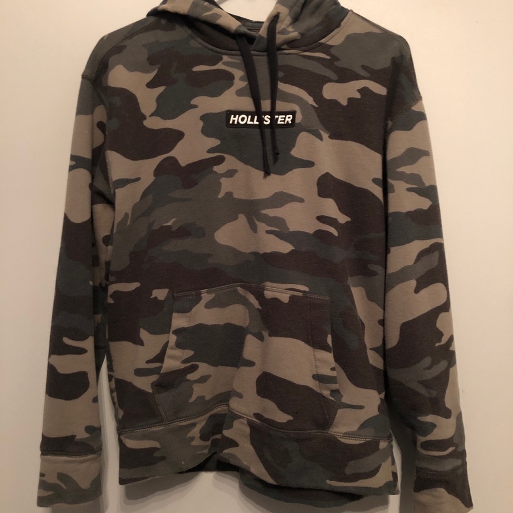 Hollister Camo Box Logo Hoodie M